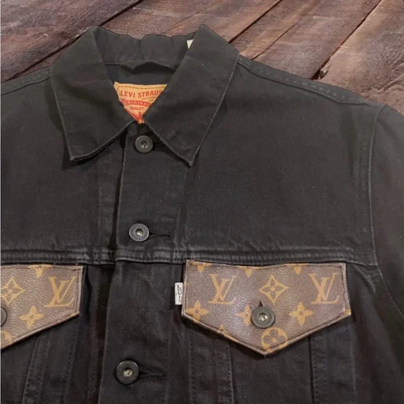 LEVIS Custom Made with Authentic Louis Vuitton Canvas Denim Jacket - Picture 3 of 7